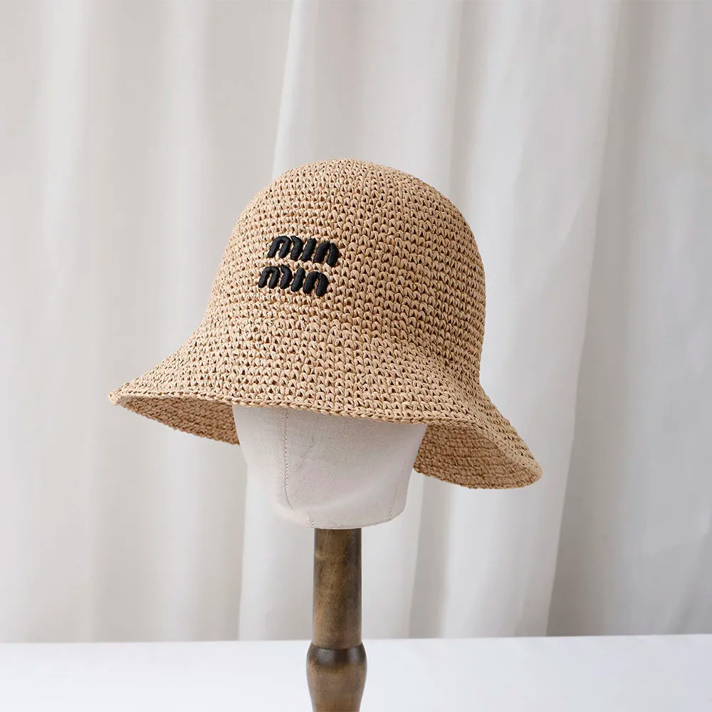 Handmade High Quality Letter Embroidery Sun Hat