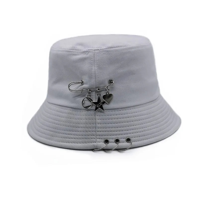 Bucket Hat Women Men Unisex Folding Fisherman Hat Black