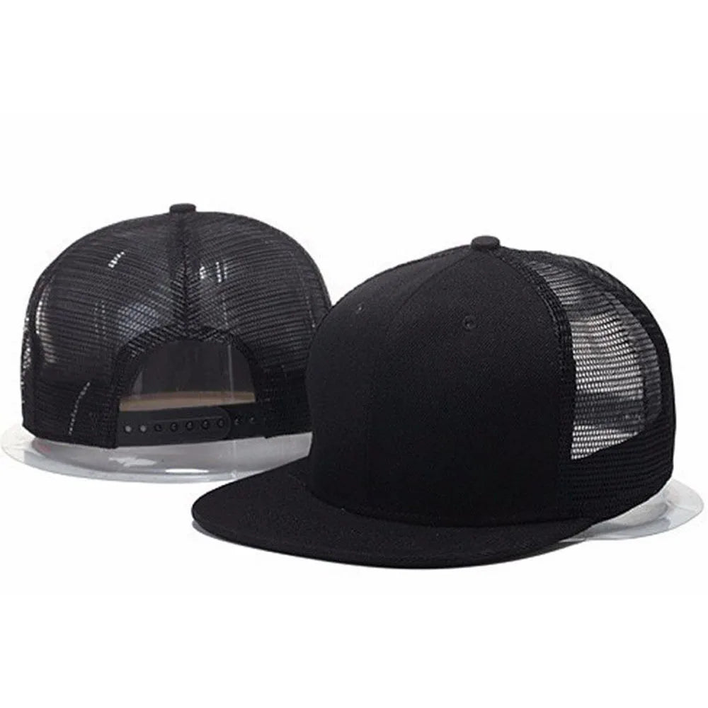 Rivet Embellished Hip-Hop Mesh Visor Snapback Cap