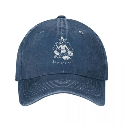 Baphocats Vintage Washed Denim Baseball Cap