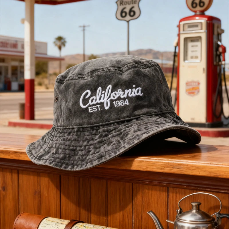 Washed Cotton Bucket Hat For Men Women Vintage