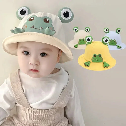 Spring Summer Baby Cartoon Frog Bucket Hat Kids Cute