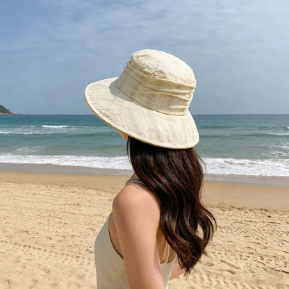 Japanese Style Textured Pleated Fisherman's Hat