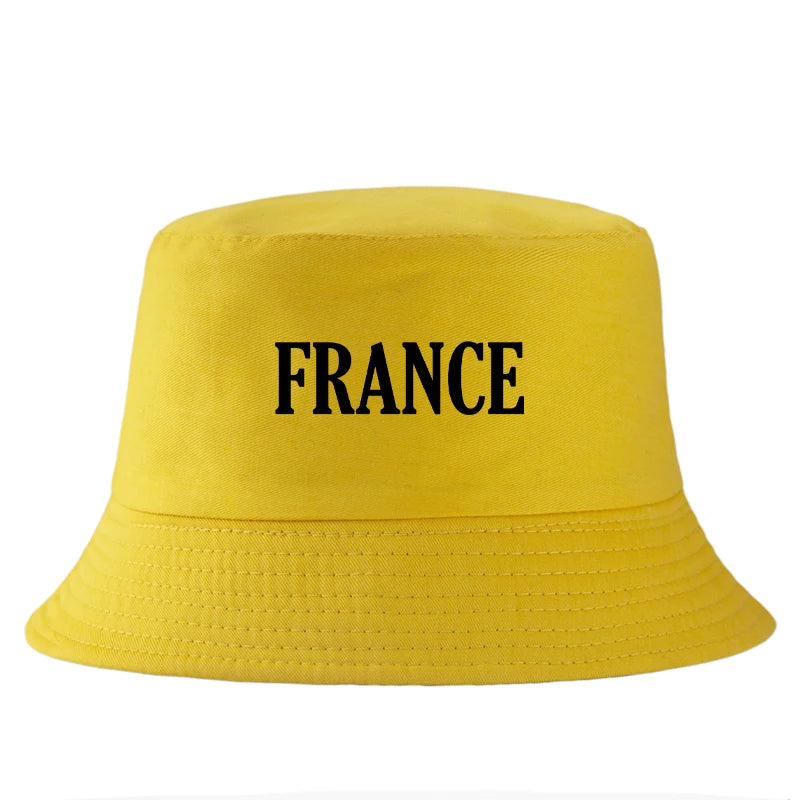 France Print Streetwear Support Bucket Hat Unisex