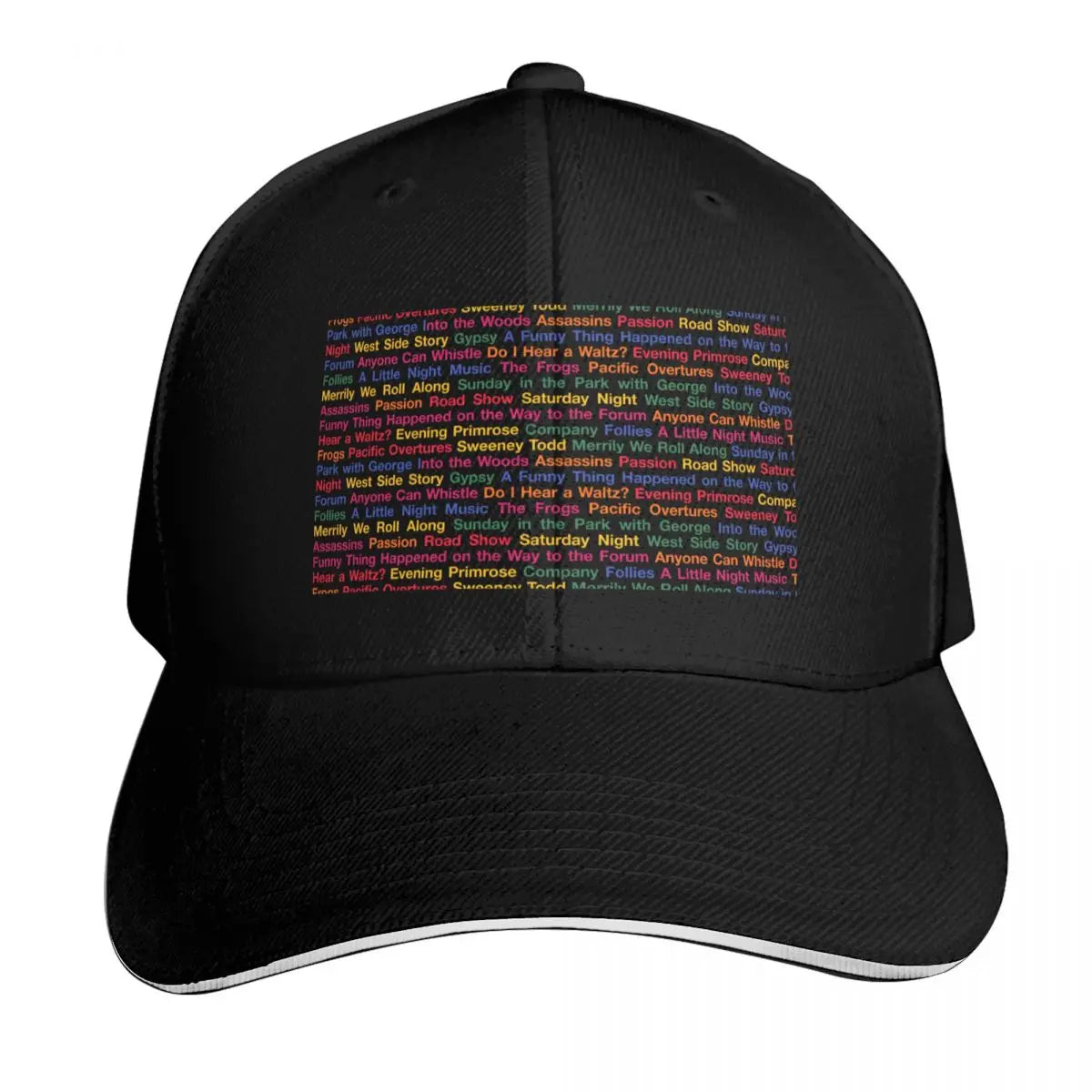 Stephen Sondheim Musicals Black Background Baseball Cap