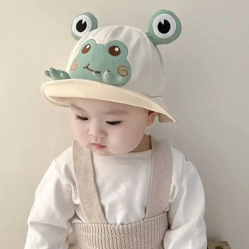 Spring Summer Baby Cartoon Frog Bucket Hat Kids Cute