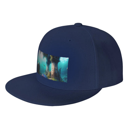 Old City Ruins Vintage Flat Brim Snapback Cap