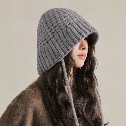 Women Wool Crochet Fisherman Winter Bucket Hat