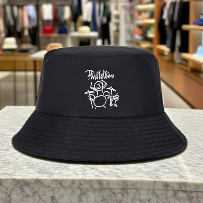 Hand Painted Drummer Sketch Bucket Hat