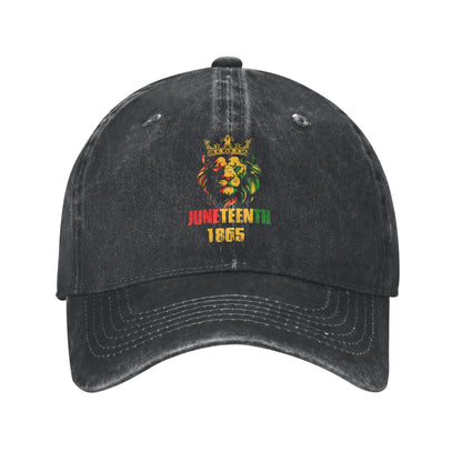 Juneteenth Black Periodic Distressed Washed Baseball Cap