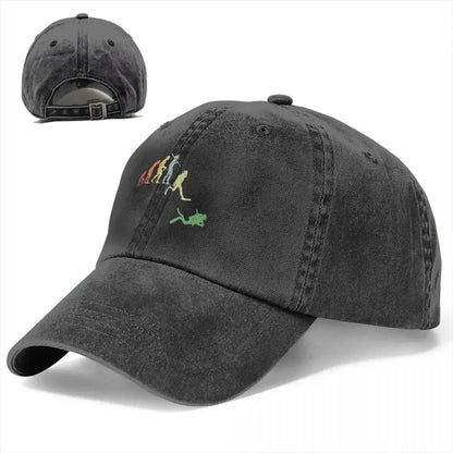 Scuba Diving Evolution Ocean Lover Washed Baseball Cap