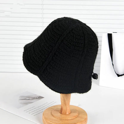 Women Adjustable Knitted Winter Bucket Hat