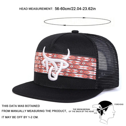 Ox Head Embroidery Casual Snapback Cap