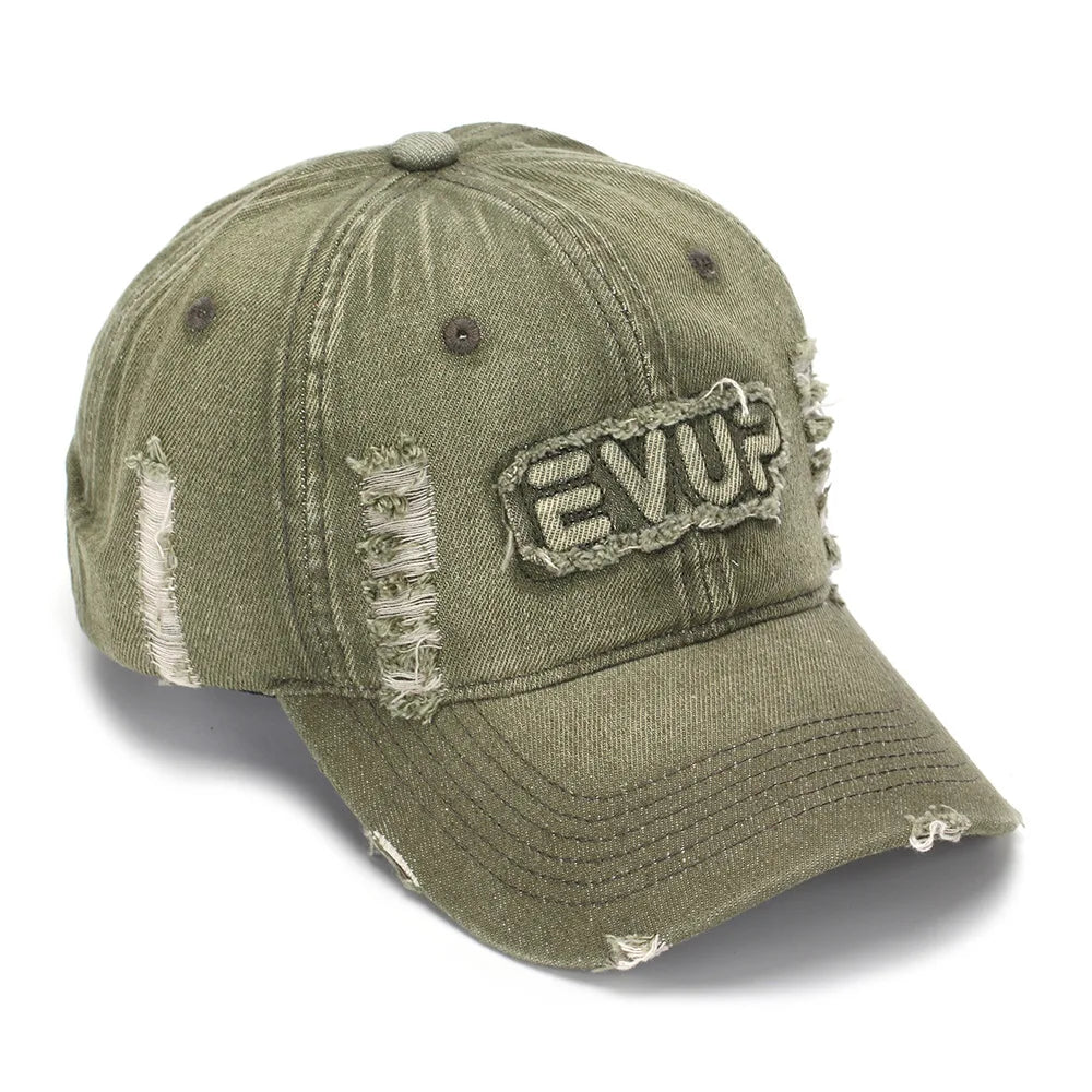 Spring Autumn Thick Soft Top Baseball Cap Washed Denim Hole Embossed Antique Korean Style Casual Fashion Sun Hat