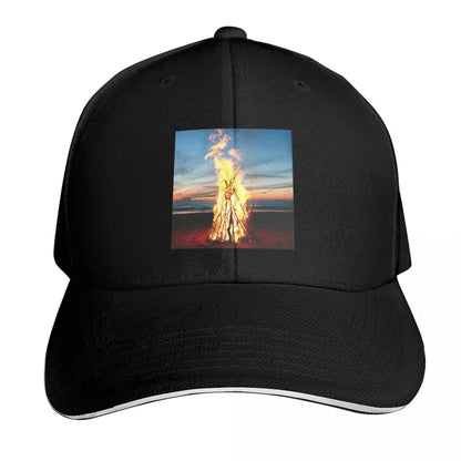 Bonfire In The Beach Vintage Baseball Cap