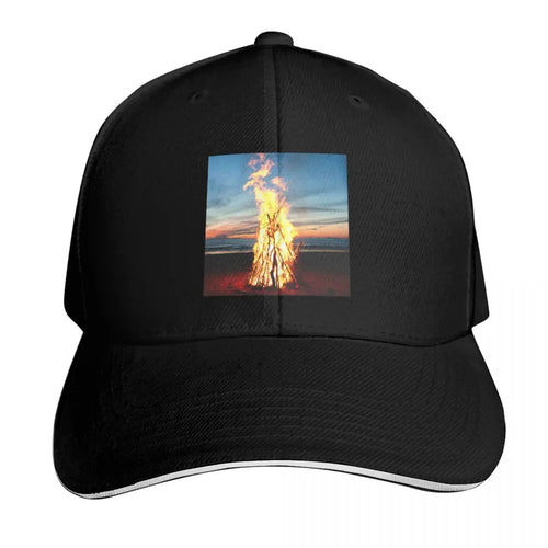 Bonfire In The Beach Vintage Baseball Cap