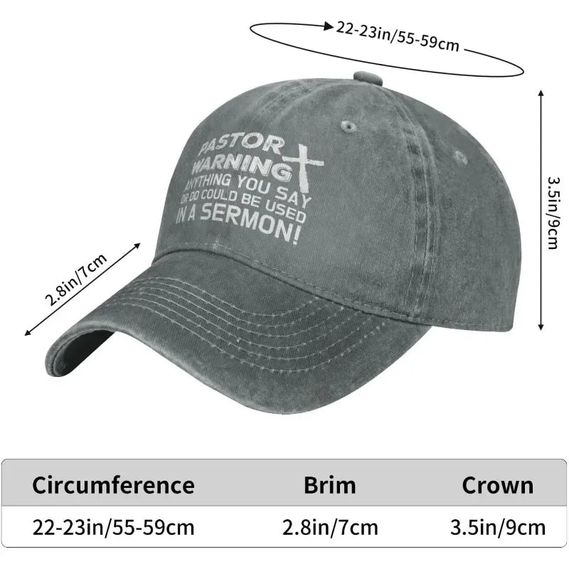 Pastor Warning Sermon Quote Baseball Cap