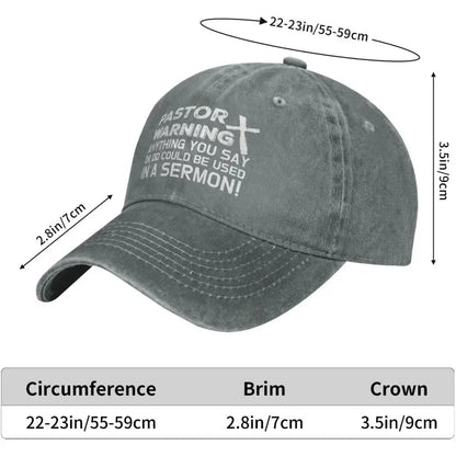 Pastor Warning Sermon Quote Baseball Cap