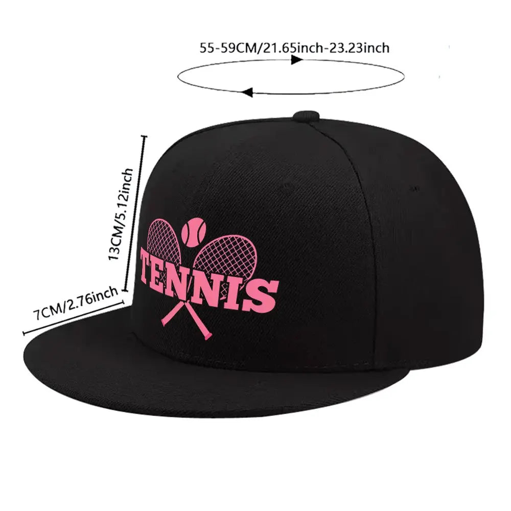 Tennis Rackets Ball Graphic Snapback Cap