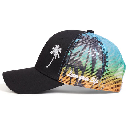 Unisex Coconut Tree Embroidery Baseball Net Caps