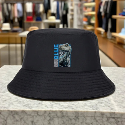 Velociraptor BLU Blue Dinosaur Pattern Foldable Outdoor Bucket Hat