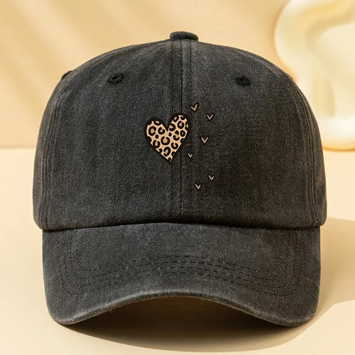 Leopard Heart Retro Baseball Cap