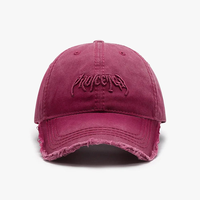 Letter Three Dimensional Embroidery Soft Top Rough Edge Men's Baseball Cap