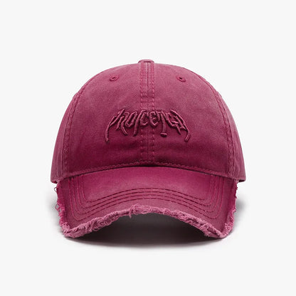 Letter Three Dimensional Embroidery Soft Top Rough Edge Men's Baseball Cap
