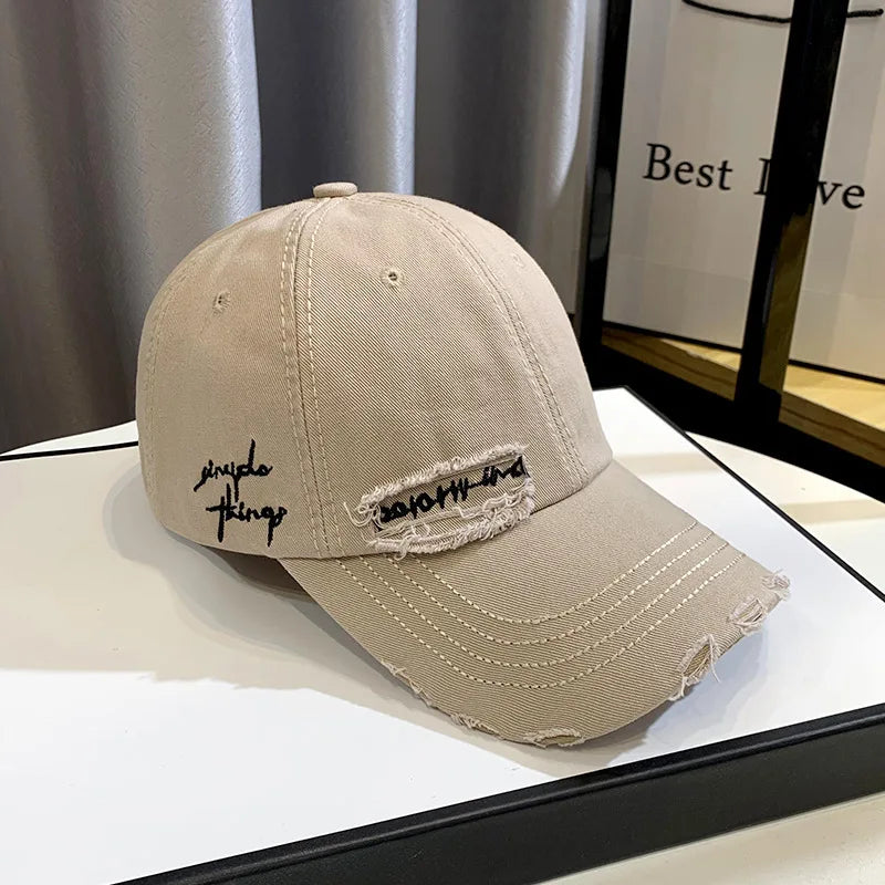 New Celebrity Fashion Embroidery Hole Sunscreen Baseball Cap Women