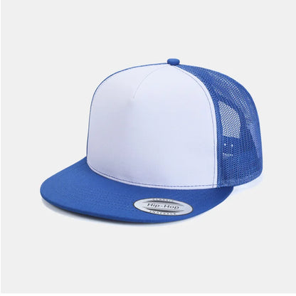 Custom Logo Embroidered Mesh Flat Brim Snapback Cap