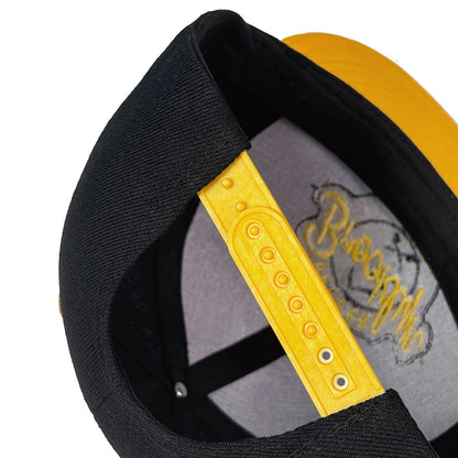 Letter Embroidered Adjustable Flat Brim Snapback Cap