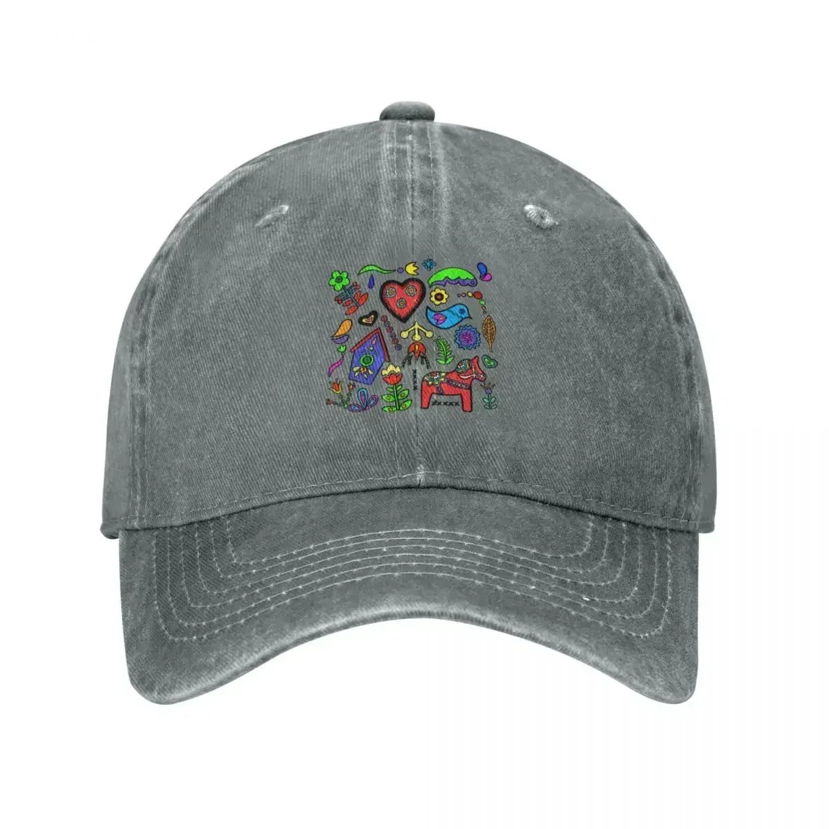 Swedish Folk Art Designer Graphic Baseball Cap