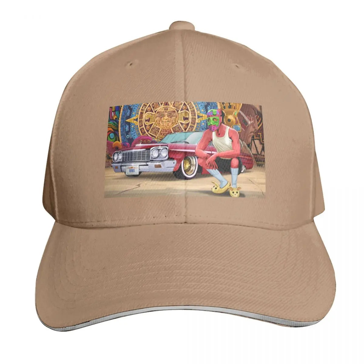 Masked Up Rows Posted Graphic Baseball Cap