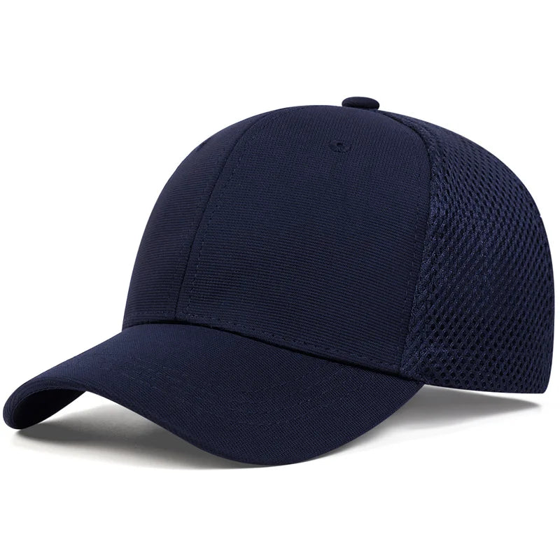 Summer Breathable Stretch Hats Fitted Solid Color Baseball Cap