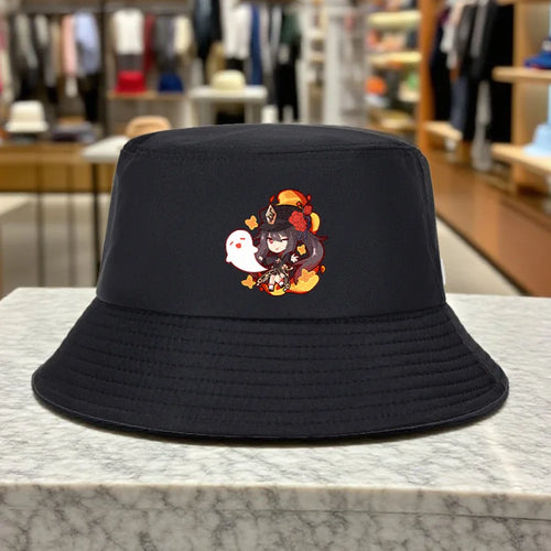 Black Hat Girl Anime Bucket Hat