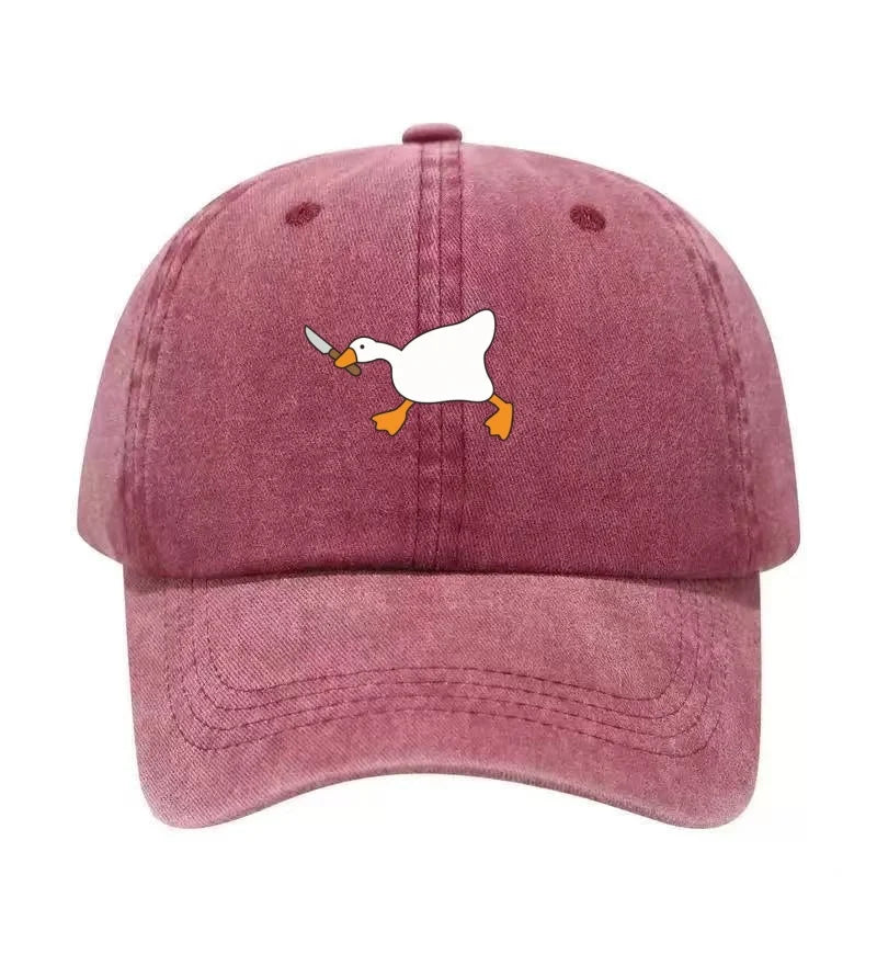 Goose Knife Graphic Washed Cotton Baseball Cap