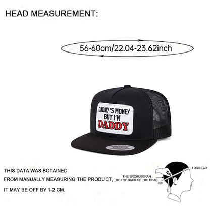 Daddy Embroidered Flat Brim Mesh Snapback Cap