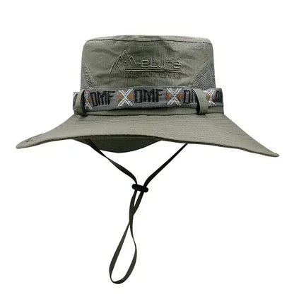 UV Protection Wide Brim Mesh Safari Bucket Hat