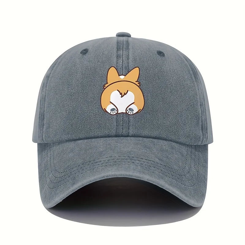Retro Dog Print Travel Baseball Cap