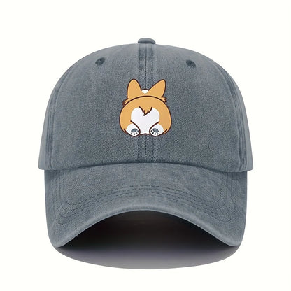 Retro Dog Print Travel Baseball Cap