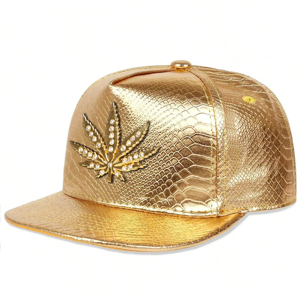 Maple Leaf Leather Patch Adjustable Hip-Hop  Snapback Cap
