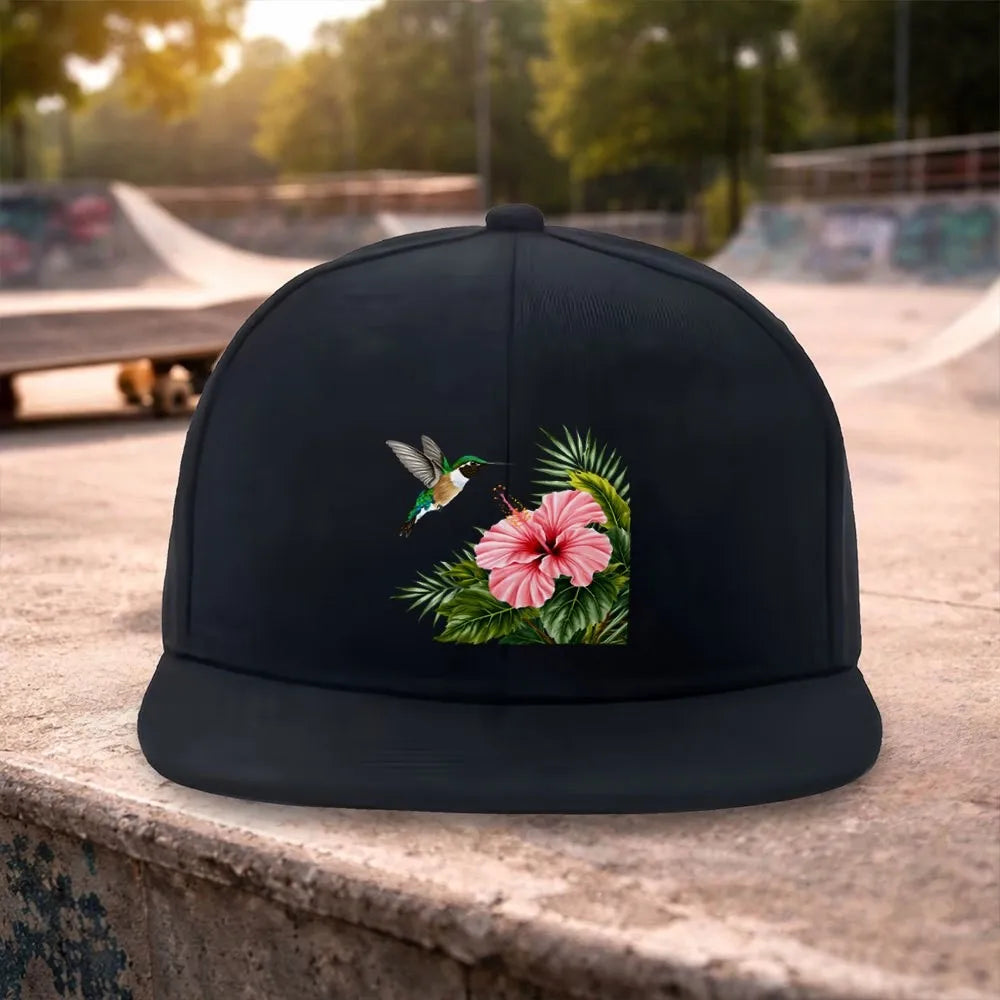 Hummingbird Hibiscus Snapback Cap