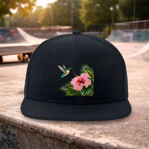Hummingbird Hibiscus Snapback Cap
