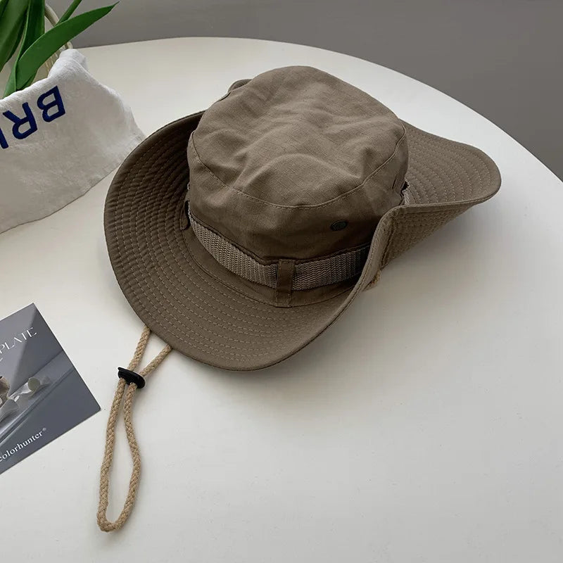 Large Brim Outdoor Fishing Sun Protection Bucket Hat