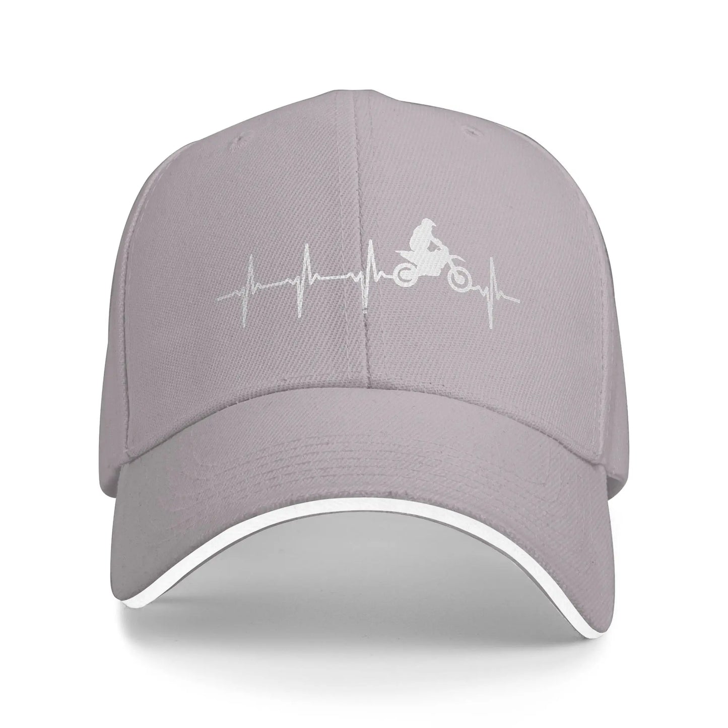 Motocross Heartbeat Vintage Trucker Baseball Cap