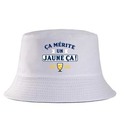 Yellow Beer Lover French Slogan Bucket Hat
