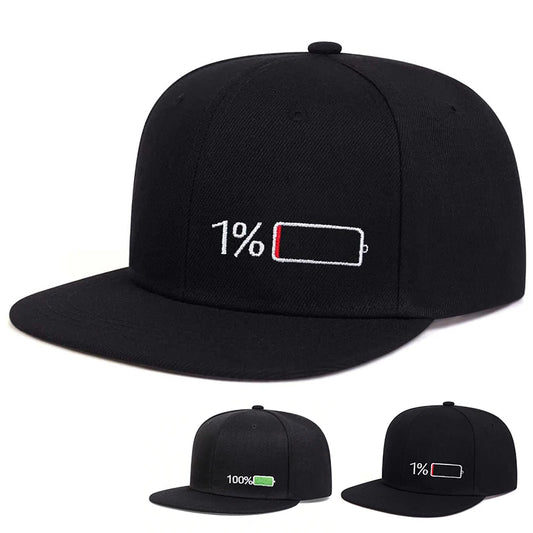 Battery Embroidered Hip-Hop Snapback Cap