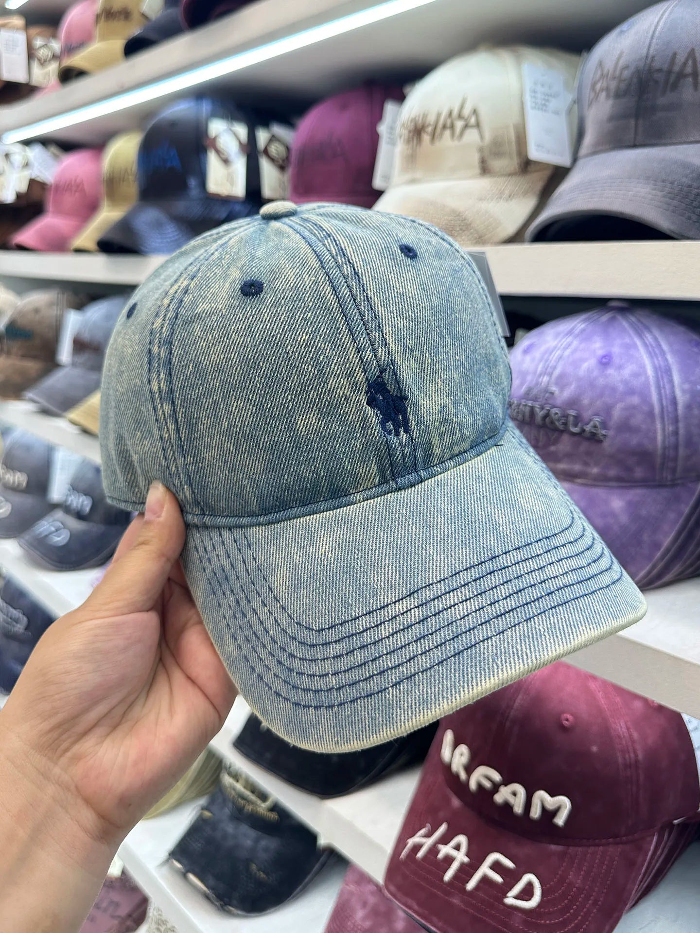 Hat Women's Four Seasons Denim Washed Old Soft Top Baseball Cap Size 55-60cm