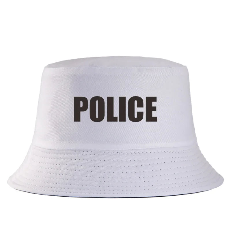 Police Letter Print Costume Bucket Hat Unisex