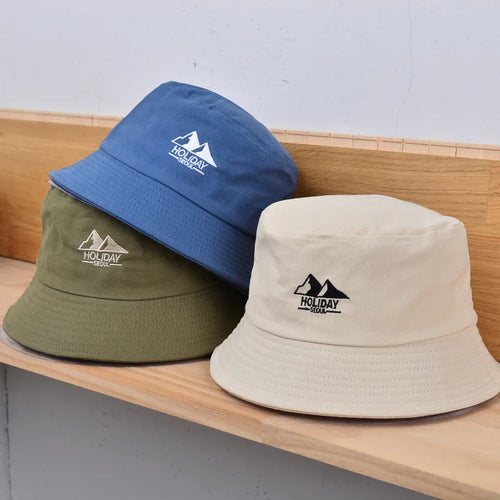 Embroidery Cotton Bucket Hat For Men Summer Sunscreen Panama Cap